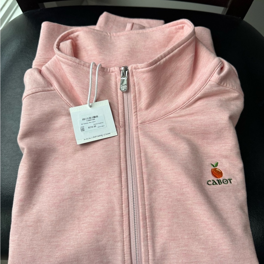 NWT Cabot Golf Masters 1/4 zip Cameo Heather Soft B Draddy Siobhan Sweatshirt